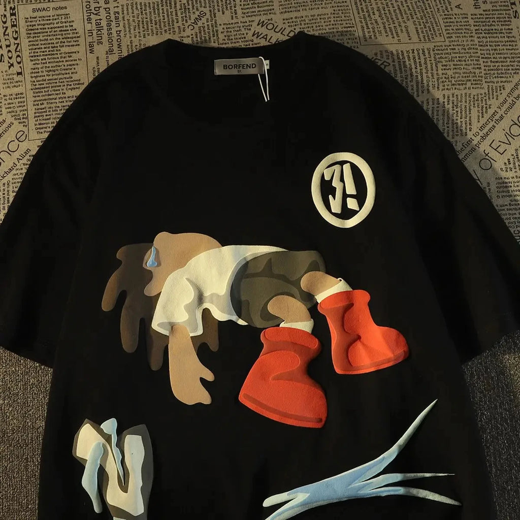 Camiseta de manga corta para hombre con estampado gráfico Y2K