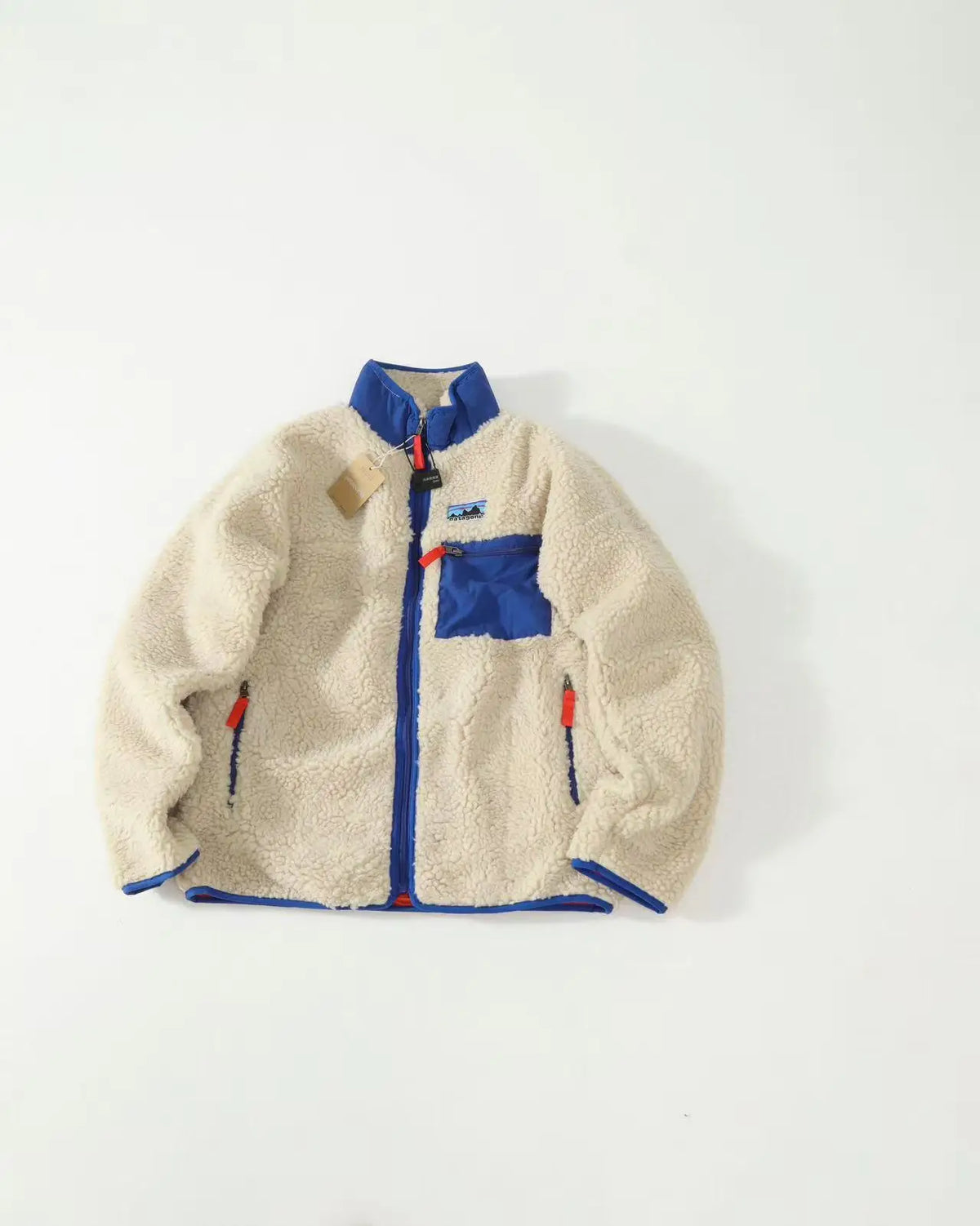 Retro Colour-Combination Zip-Up Jacket