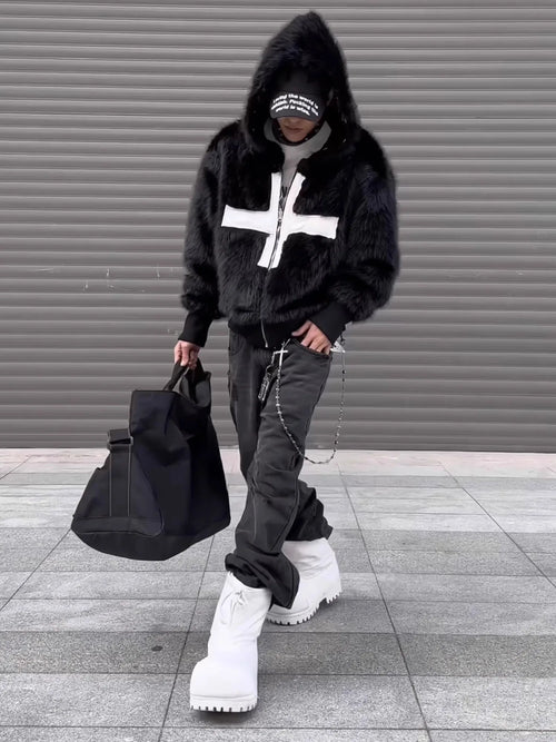 Mauroicardi Hooded Zip-Up Faux-Fur Jacket