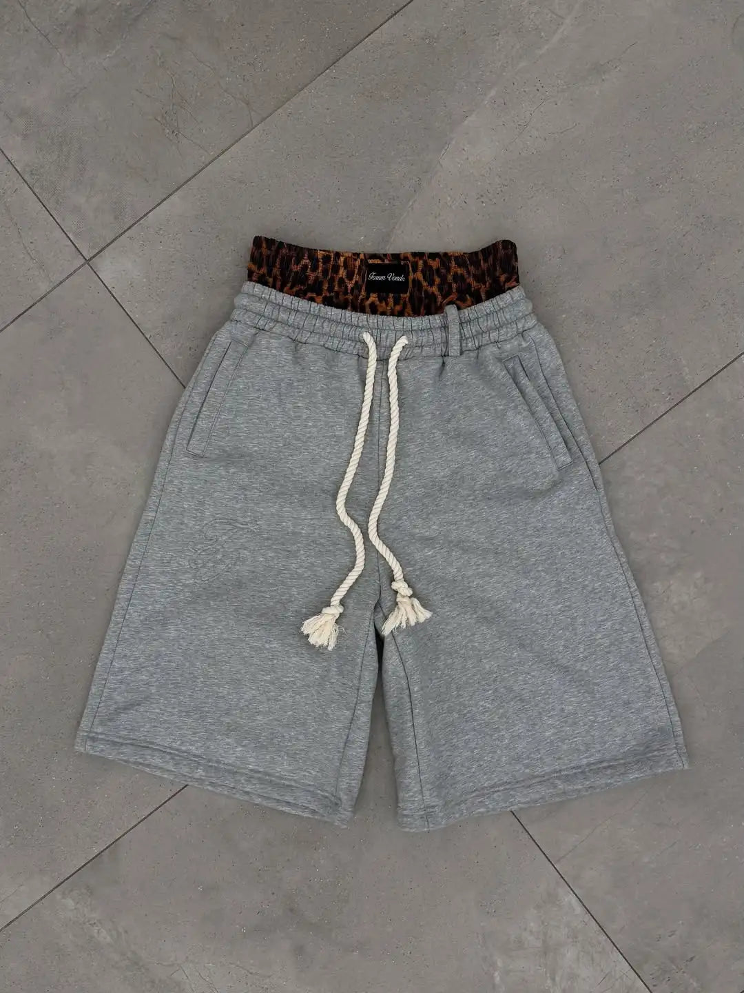 Men’s Two-Layer Look Shorts with Pink Trim
