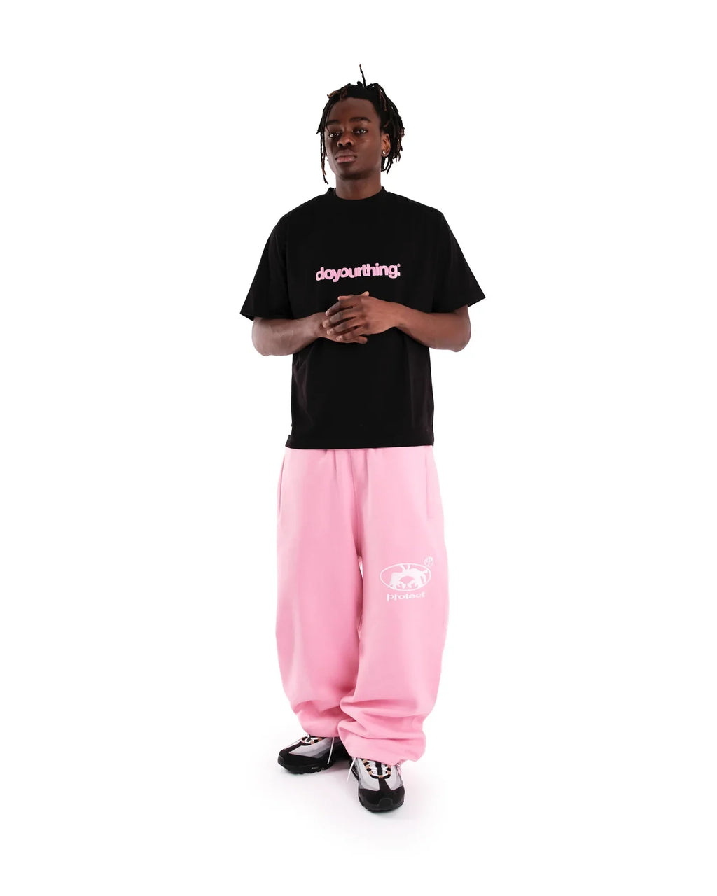 Men’s Embroidered Y2K Wide-Leg Jogger Pants