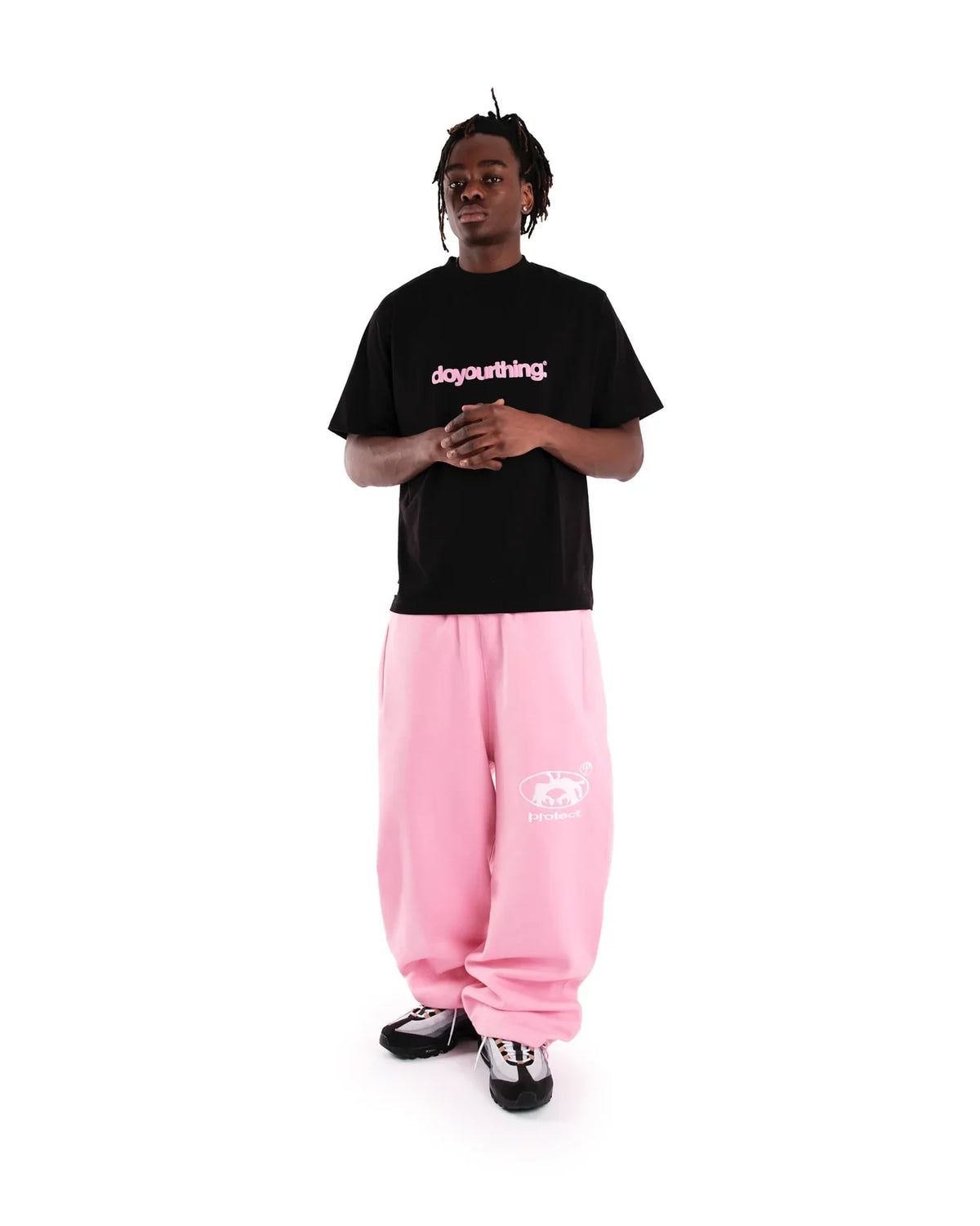 Men’s Embroidered Y2K Wide-Leg Jogger Pants