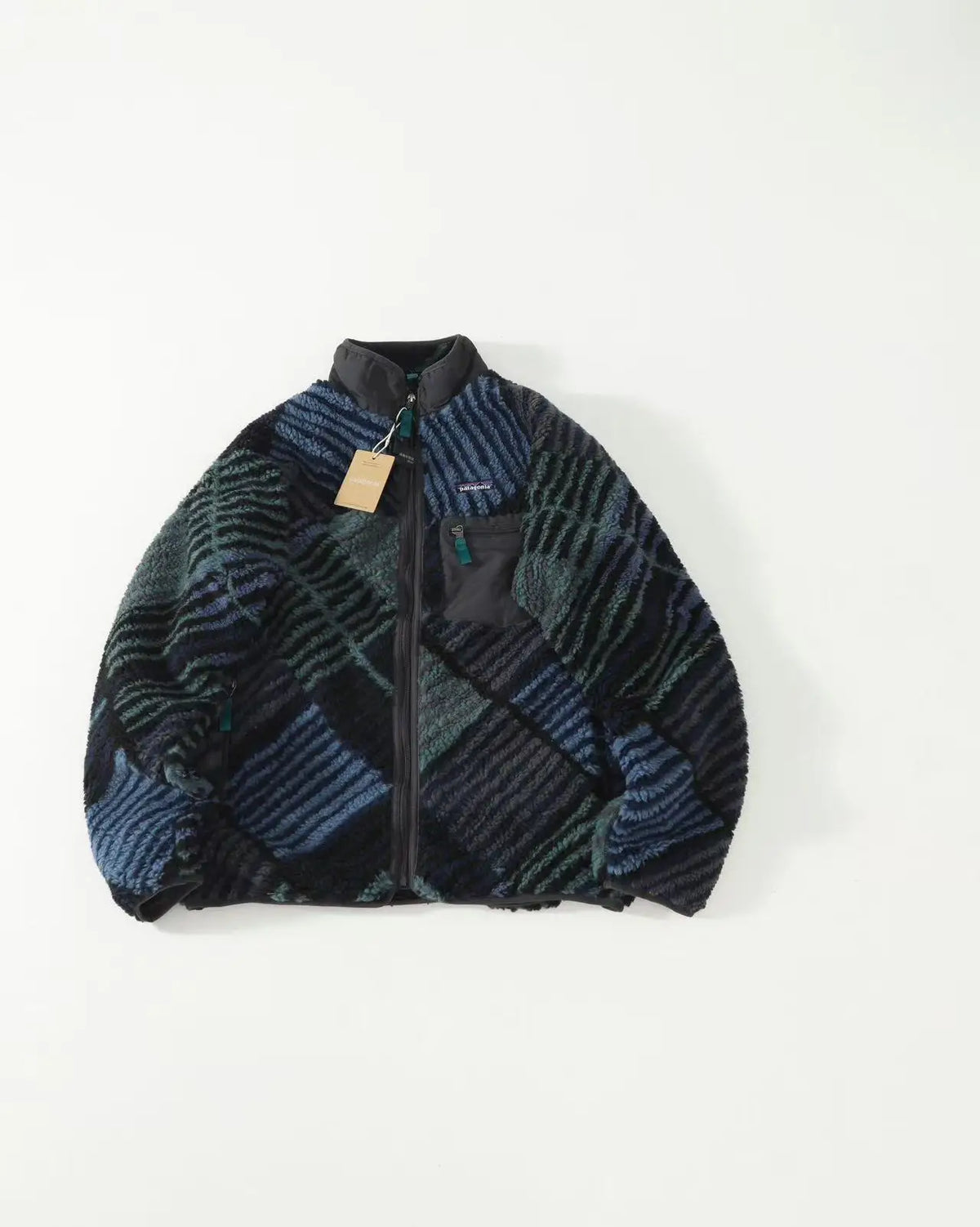 Retro Colour-Combination Zip-Up Jacket