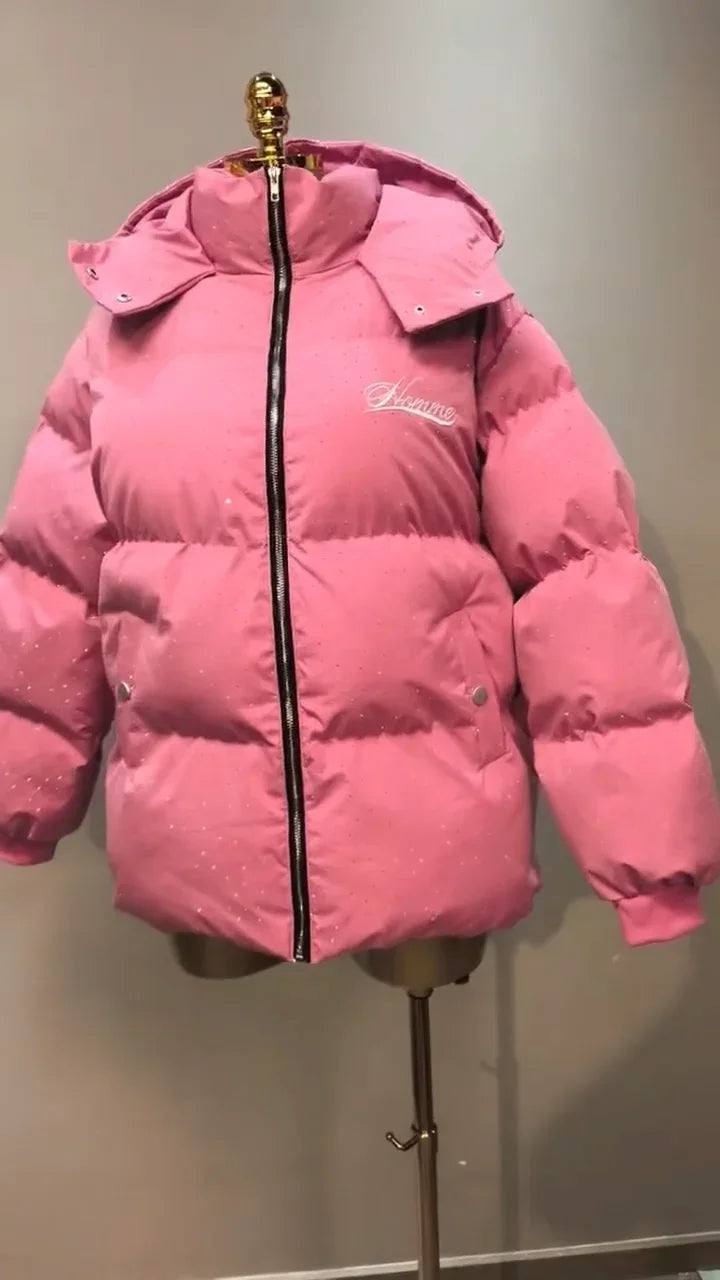Men’s Thick Cotton-Blend Zip-Up Winter Coat