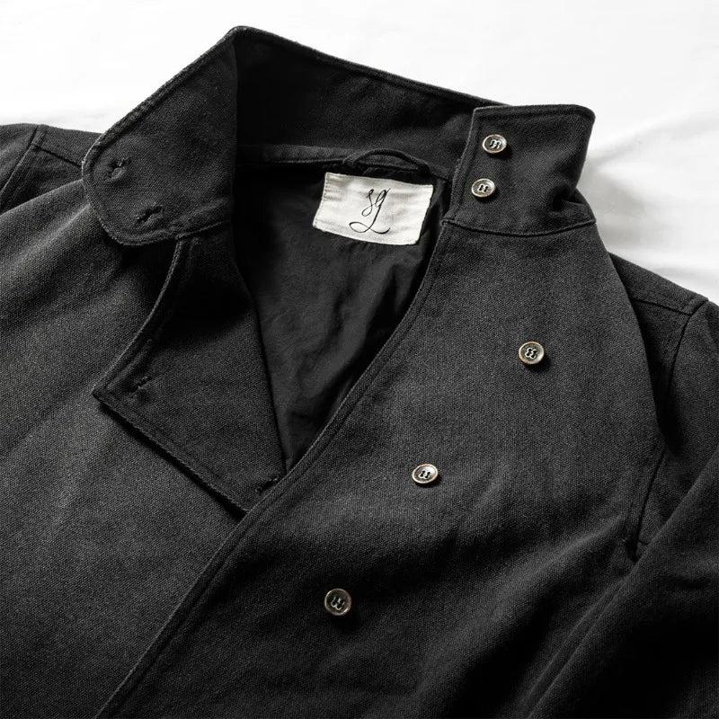 Chaqueta estilo esgrima lavada vintage con botones