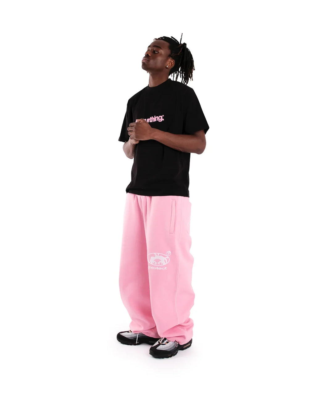 Men’s Embroidered Y2K Wide-Leg Jogger Pants