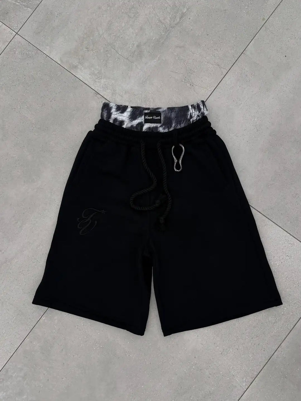 Men’s Two-Layer Look Shorts with Pink Trim