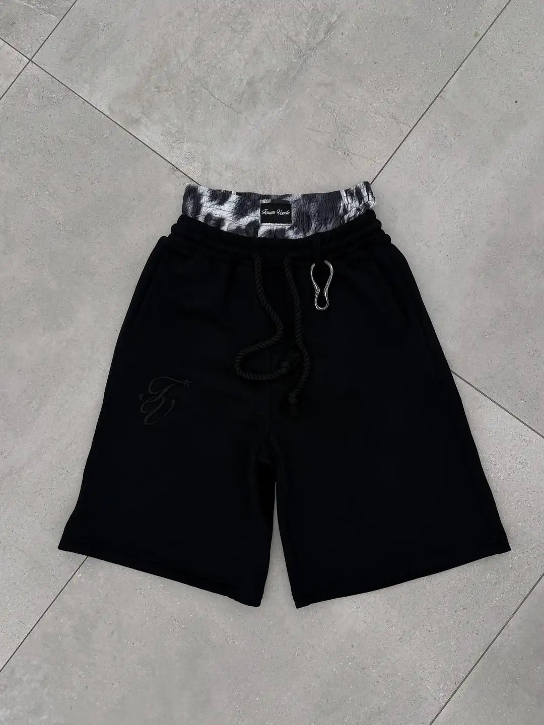 Men’s Two-Layer Look Shorts with Pink Trim