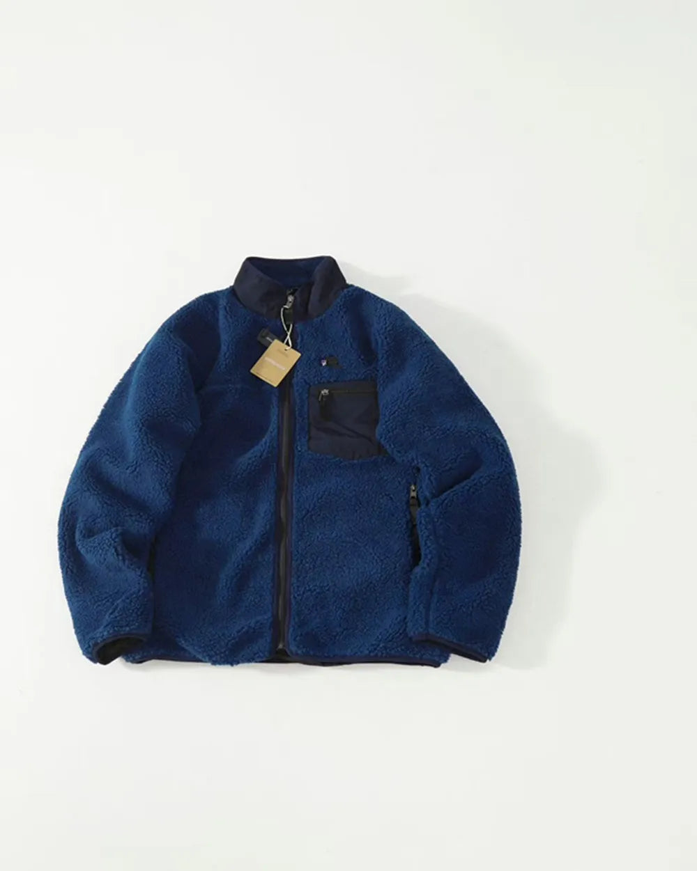 Retro Colour-Combination Zip-Up Jacket