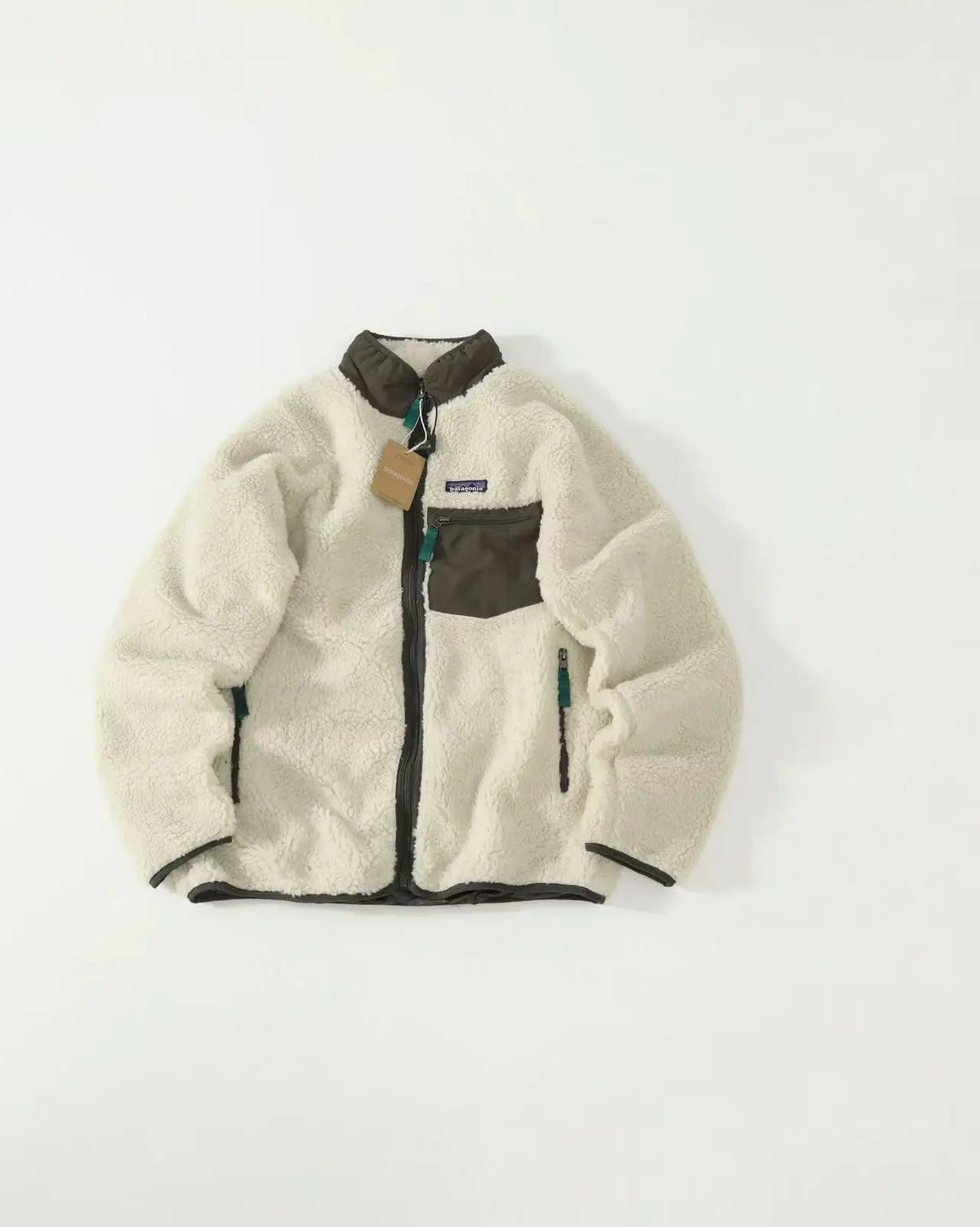 Retro Colour-Combination Zip-Up Jacket