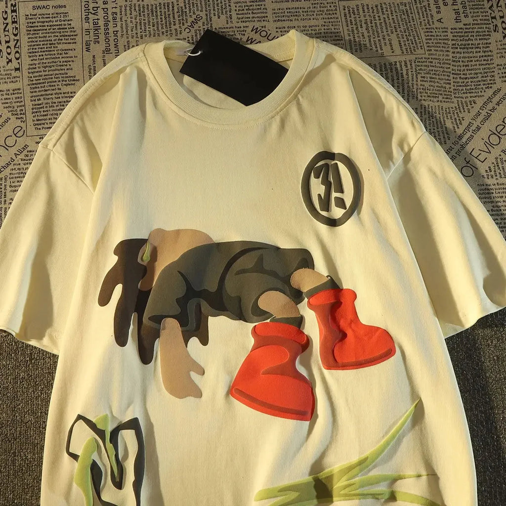 Camiseta de manga corta para hombre con estampado gráfico Y2K