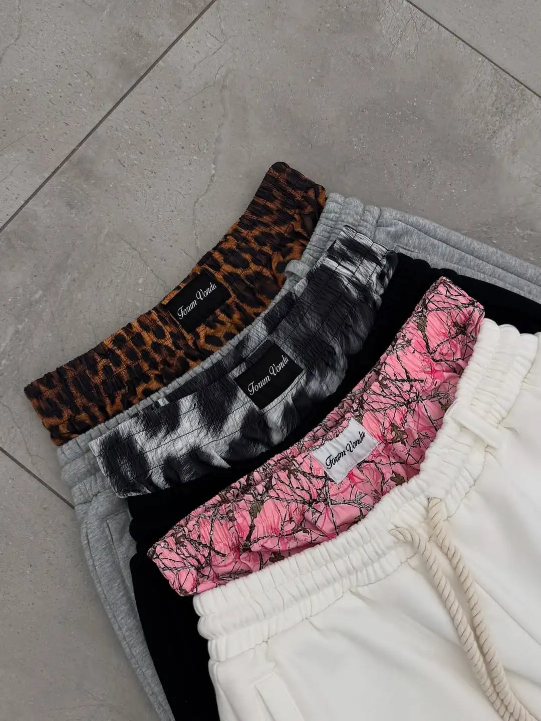 Men’s Two-Layer Look Shorts with Pink Trim